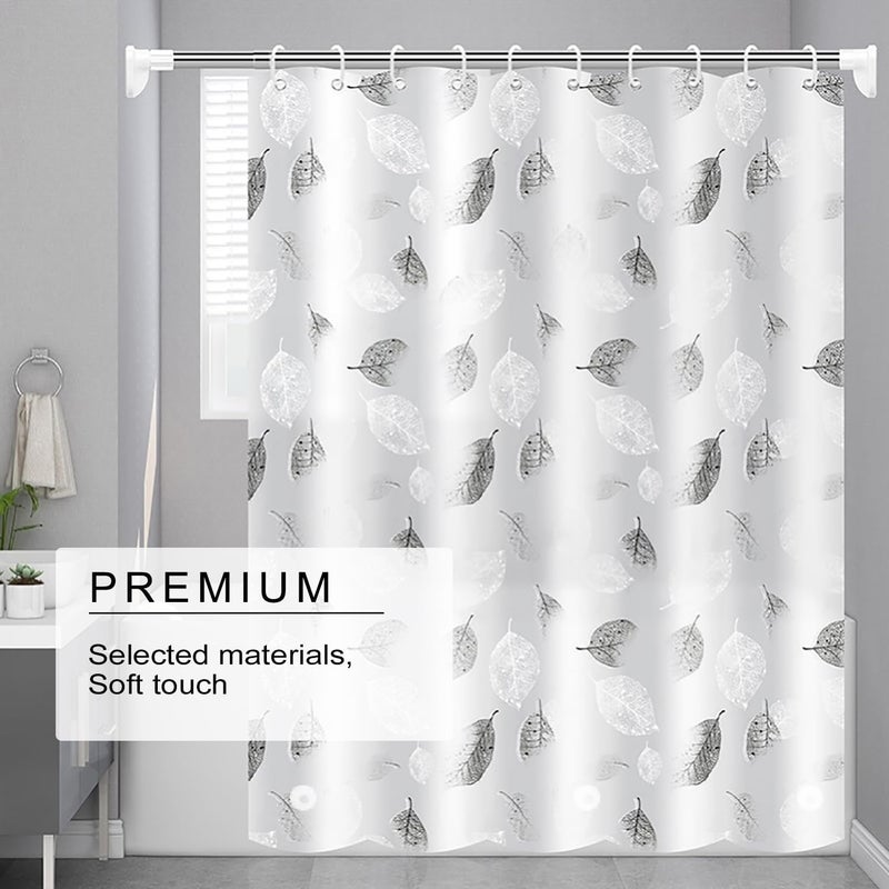 TIKABC Shower Curtain Liner, 4G PEVA Shower Liner, Plastic Waterproof Shower Curtains, 72x72 inch with Grommet Holes 3 Magnetic Weights - Image 2